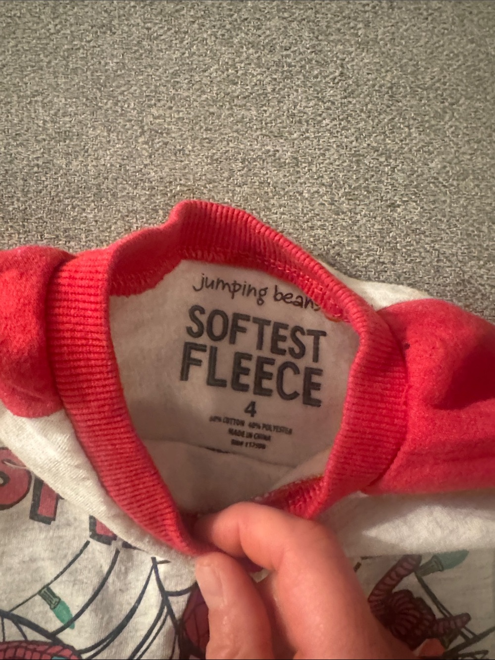 5/$15- Spider-Man Kids Raglan Sweatshirt - Red & White - Picture 2 of 2